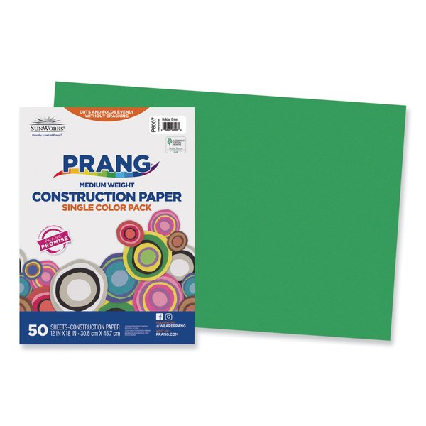 Sunworks Construction Paper, 58lb, 12 x 18, Holiday Green, PK50 8007